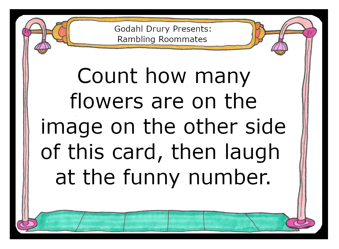 Count the number of flowers on this card, and then laugh at the funny number.